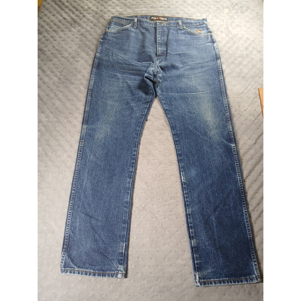 Wrangler FR Flame Resistant Jeans Mens 40x36 Blue Denim Straight Leg FR13MWZ